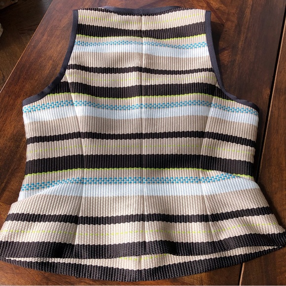 Worth Collection Zip Front Striped Top Size 10 - Picture 7 of 16